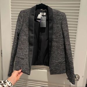NWT Saint Laurent tweed blazer with sequins